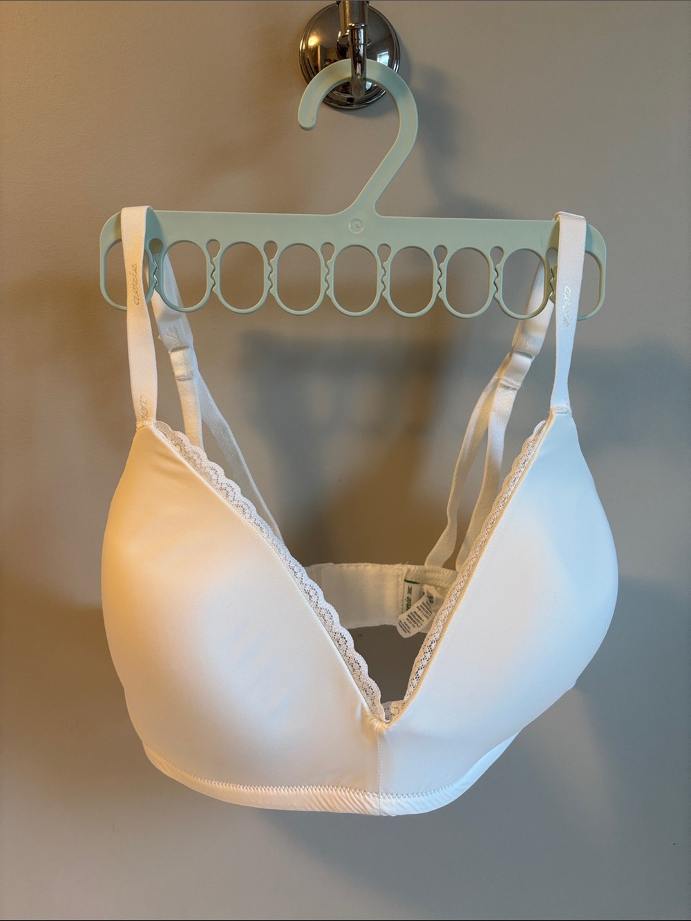 aerie White Lace-Trim T-Shirt Bra
